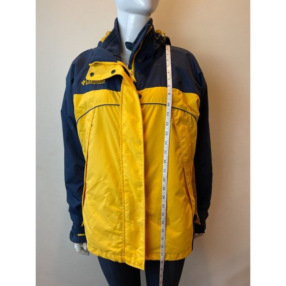 Columbia Womens Windbreaker Jacket Hooded Interchange Yellow Blue Size Large - Picture 4 of 8